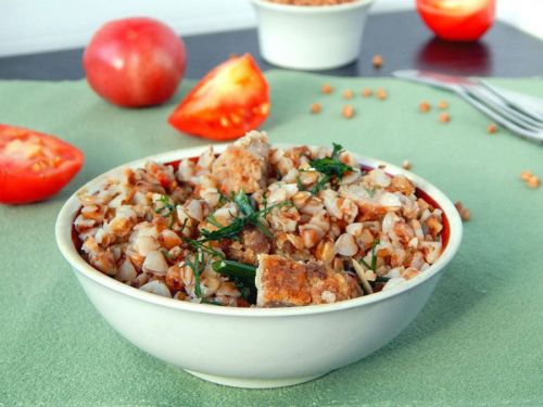 Гречка с мясом и грибами