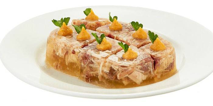 Мясо в киселе с горчицей