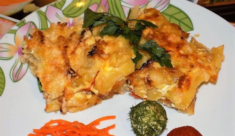 французское мясо с запеченным картофелем