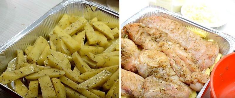 французское мясо с запеченным картофелем