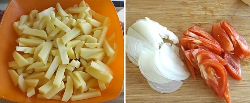 французское мясо с запеченным картофелем