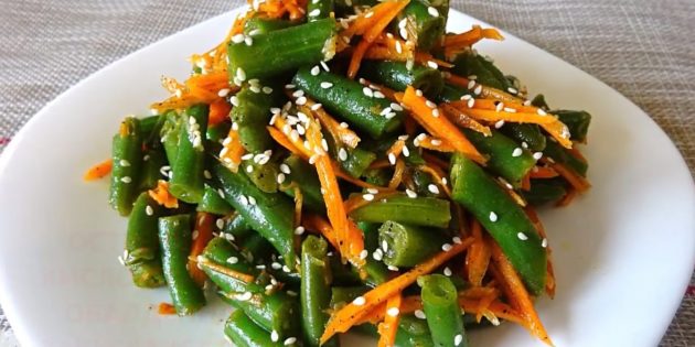 Рецепты: стручковая фасоль по-корейски с морковью