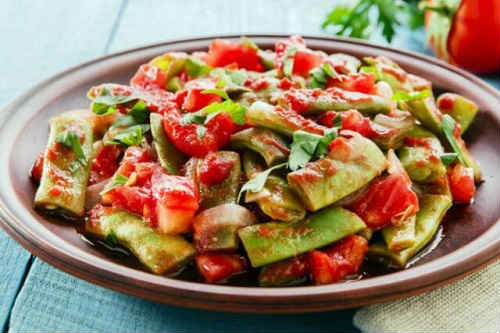фасоль спаржа с овощами